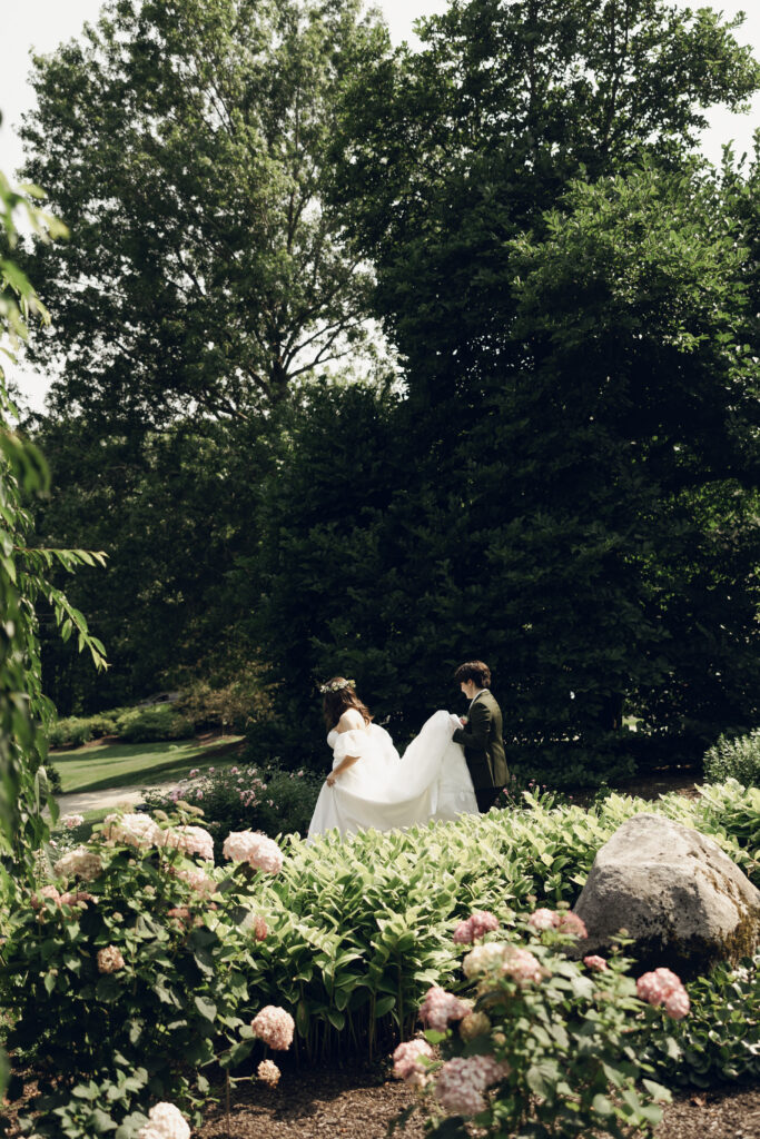 The Perfect Garden Wedding Venue In NH | The Gardens At Uncanoonuc Mountain Wedding | Goffstown NH | Documentary + Editorial Wedding Photographer | NH Garden Wedding Venue